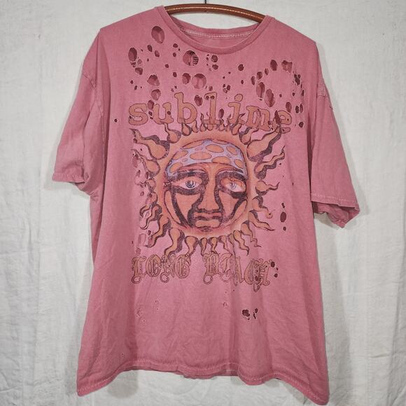 Sublime Urban Outfitters Women's Distressed w/ Holes Oversized Tee T-Shirt S/M - Picture 1 of 5